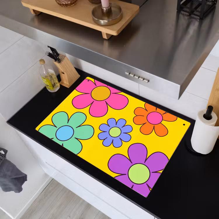 Bloemen - Illustratie - Kleurrijk Inductie beschemer met haakjes klein -sfeer1