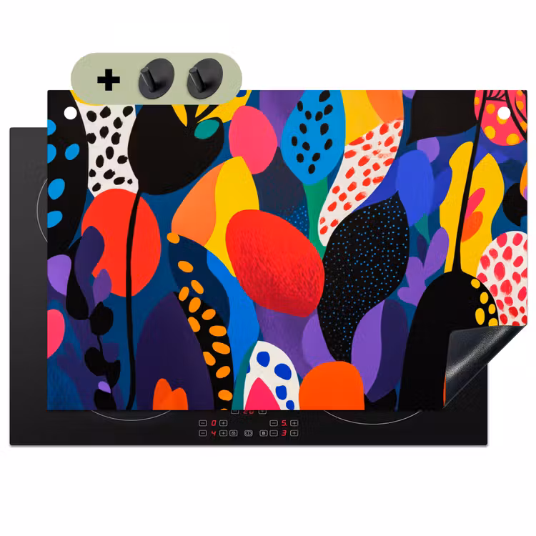 Bloemen - Bladeren - Abstract - Rood Inductie beschemer met haakjes klein -3d