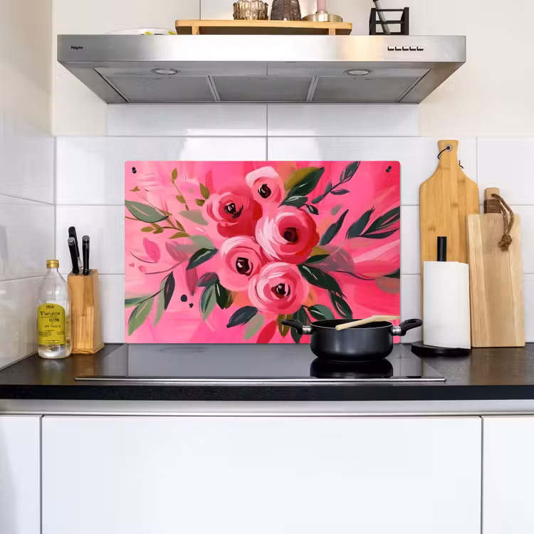 Bloemen - Verf - Roze Inductie beschemer met haakjes klein -sfeer2