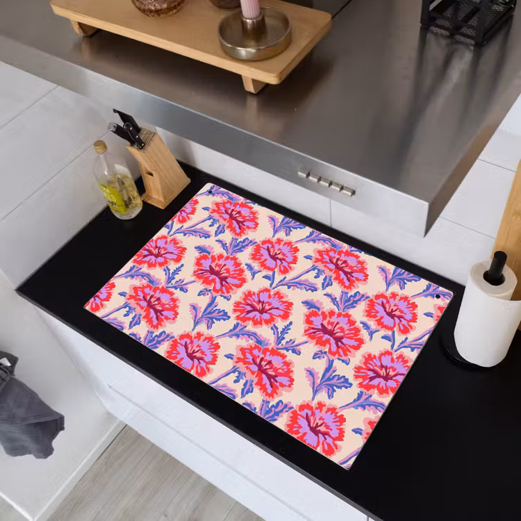Bloemen - Patroon - Meerkleurig Inductie beschemer met haakjes klein 777 -sfeer1