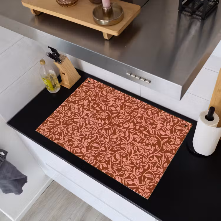 Bloemen - Print - Roze Inductie beschemer met haakjes klein 777 -sfeer1