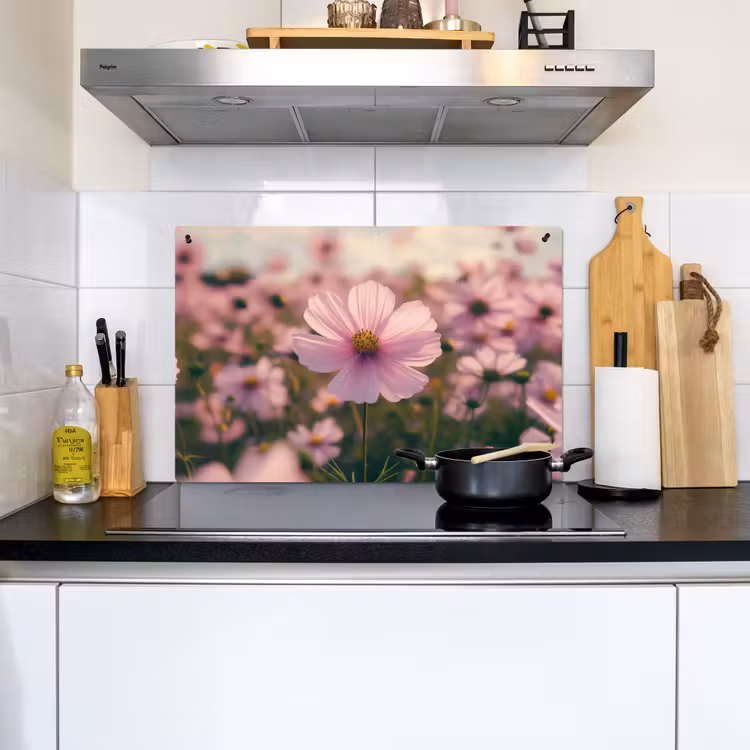Bloemen - Paars - Wazig Inductie beschemer met haakjes klein -sfeer2