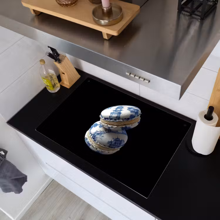 Eten - Macarons - Delfts blauw - Koekjes Inductie beschemer met haakjes klein -sfeer1