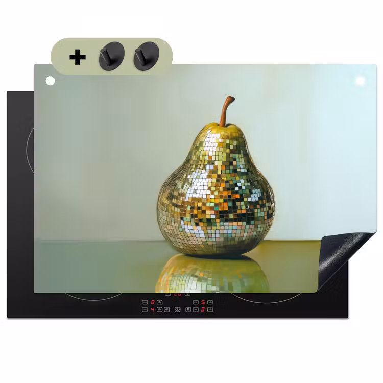 Fruit - Disco - Art - Glitter Inductie beschemer met haakjes klein -3d