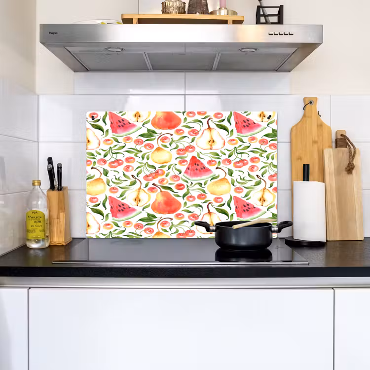 Fruit - Watermeloen - Kersen - Peer Inductie beschemer met haakjes klein 777 -sfeer2