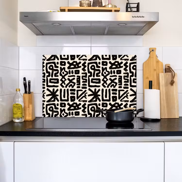 Geometrisch - Figuren - Zwart Inductie beschemer met haakjes klein 777 -sfeer2