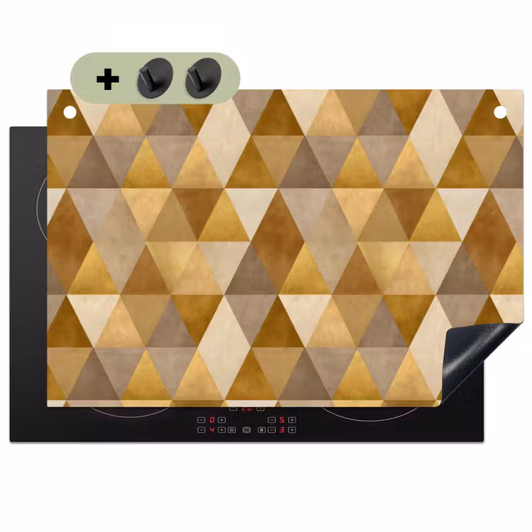 Geometrisch - Driehoek - Goud Inductie beschemer met haakjes klein 777 -3d