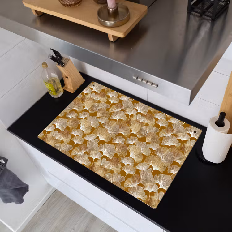 Ginkgo - Bladeren - Goud Inductie beschemer met haakjes klein 777 -sfeer1