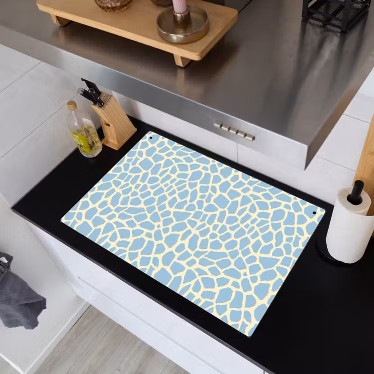 Giraf - Modern - Blauw Inductie beschemer met haakjes klein 777 -sfeer1
