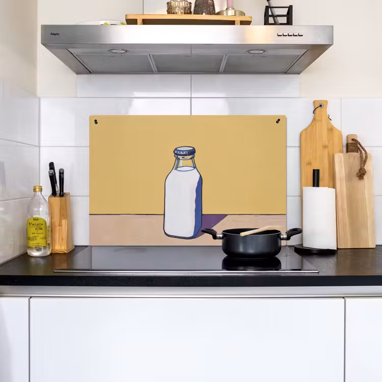 Glazen - Fles - Illustratie - Melk Inductie beschemer met haakjes klein -sfeer2