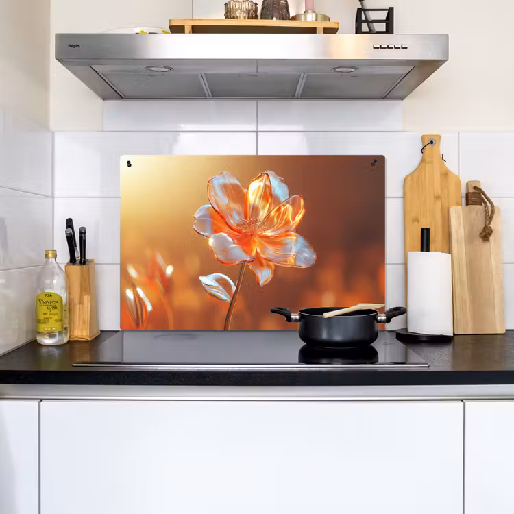 Glazen - Bloem - Zonlicht Inductie beschemer met haakjes klein -sfeer2
