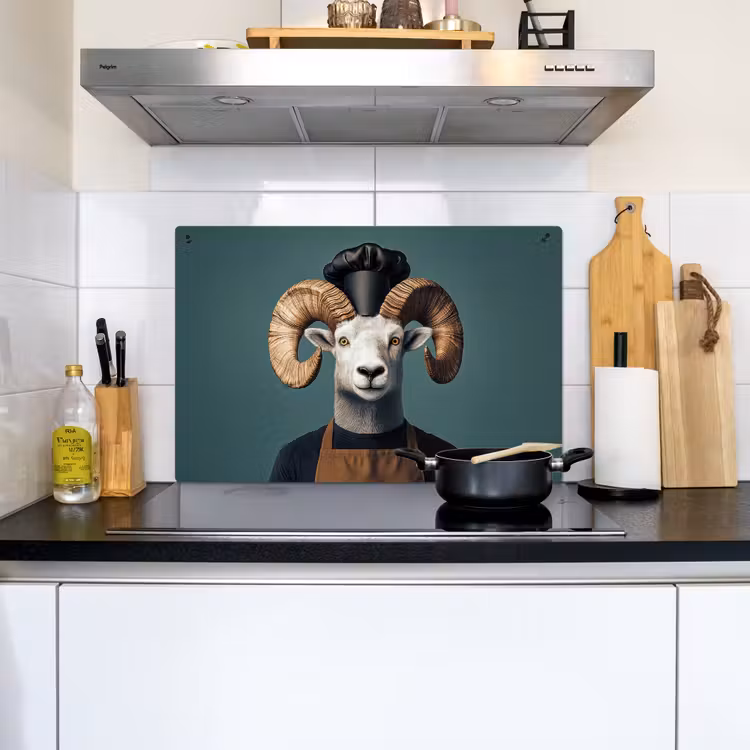 Geit - Hoorns - Kokskleding Inductie beschemer met haakjes klein -sfeer2