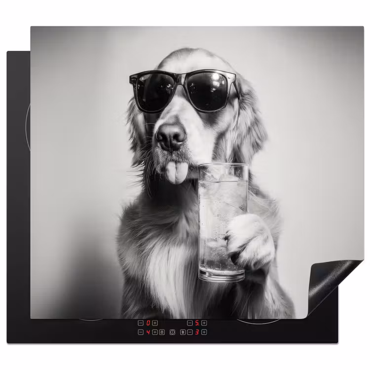 Golden retriever - Hond - Zonnebril - Gkas Inductie beschermer vinyl 3mm middel -3d