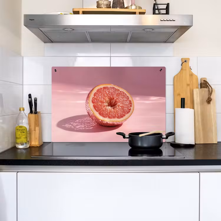 Grapefruit - Roze - Disco - Shiny Inductie beschemer met haakjes klein -sfeer2