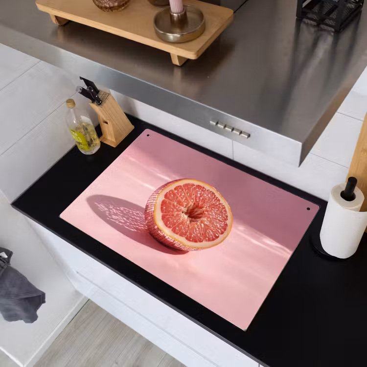 Grapefruit - Roze - Disco - Shiny Inductie beschemer met haakjes klein -sfeer1