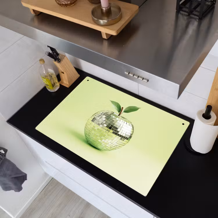 Groen - Disco - Decoratie - Appel Inductie beschemer met haakjes klein -sfeer1