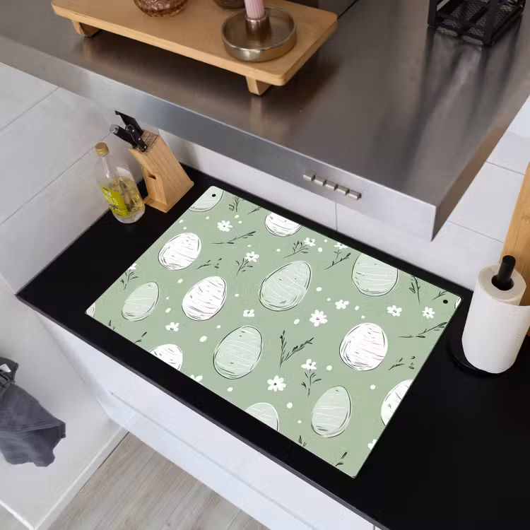 Groen - Eieren - Patroon Inductie beschemer met haakjes klein -sfeer1