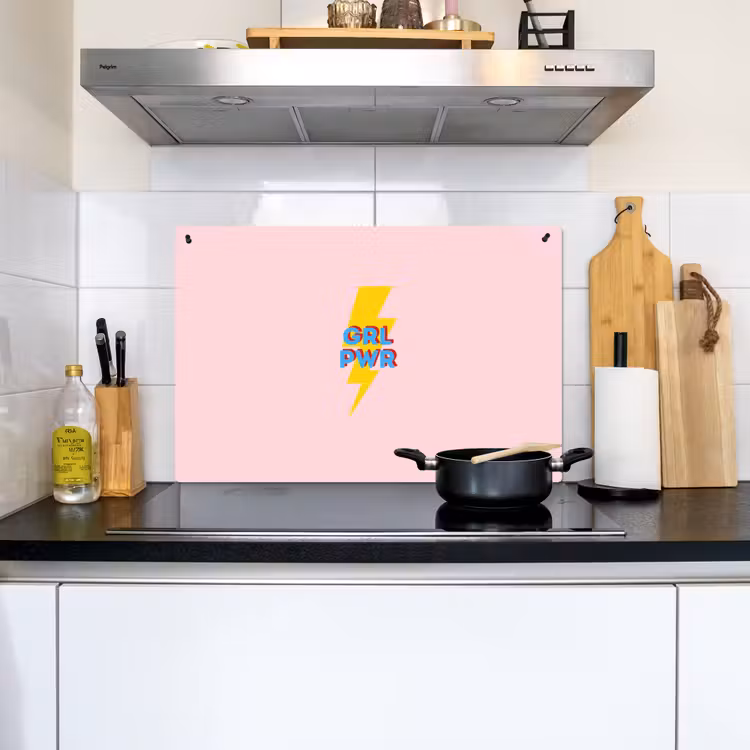Grl pwr - Bliksem - Roze Inductie beschemer met haakjes klein -sfeer2