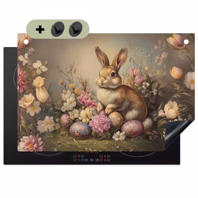 Haas - Stilleven - Bloemen Inductie beschemer met haakjes klein -3d