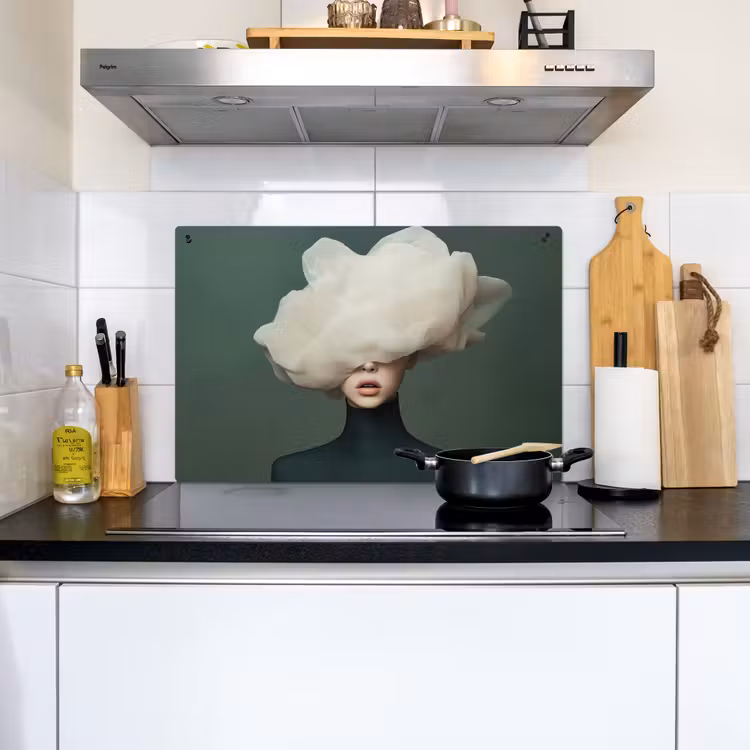 Hoed - Vrouw - Beige Inductie beschemer met haakjes klein -sfeer2