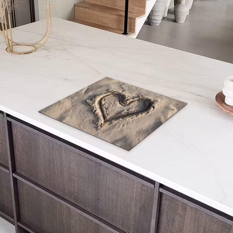 Hartvorm - Getekend - Beige - Zand Inductie beschermer vinyl 3mm middel -sfeer8