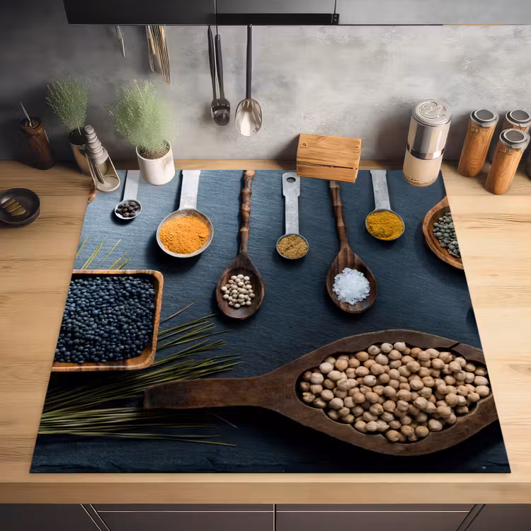 Kruiden - Lepels - Specerijen - Keuken Inductie beschermer vinyl 3mm middel -sfeer5