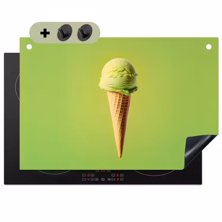 Hoorntje - Schepijs - Groen Inductie beschemer met haakjes klein -3d