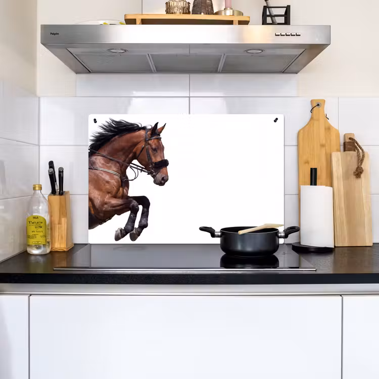 Paard - Springen - Modern Inductie beschemer met haakjes klein -sfeer2