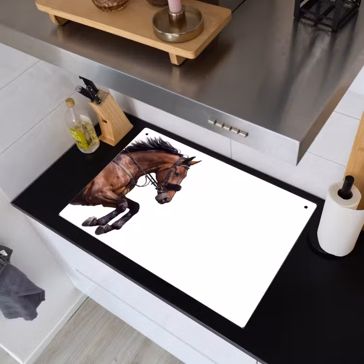 Paard - Springen - Modern Inductie beschemer met haakjes klein -sfeer1