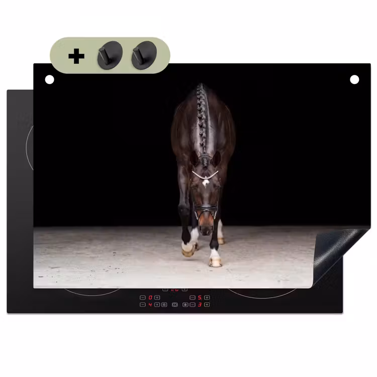 Paard - Modern - Portret Inductie beschemer met haakjes klein -3d