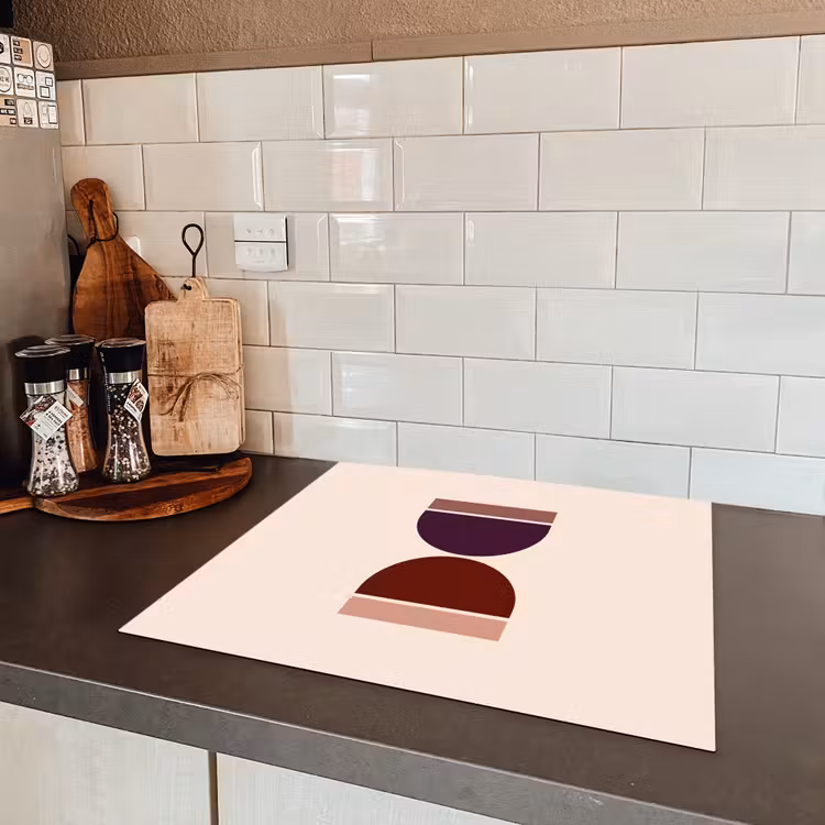 Zandloper - Symmetrisch - Rood - Paars Inductie beschermer vinyl 3mm middel -sfeer3