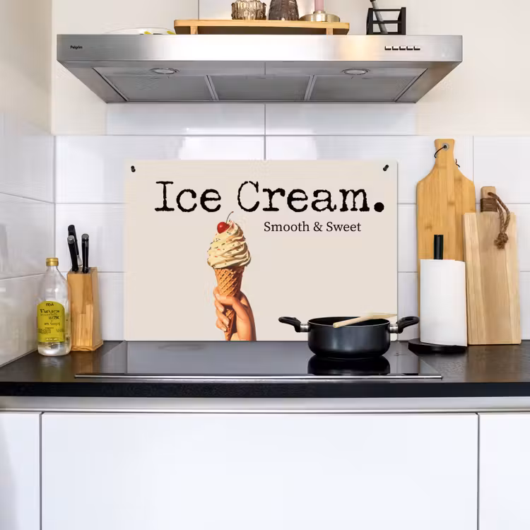 Ice cream - Softijs - Kleurrijk - Kers Inductie beschemer met haakjes klein -sfeer2