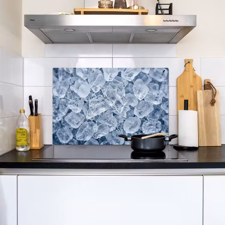 Ijsblokjes - Water - Blauw Inductie beschemer met haakjes klein -sfeer2
