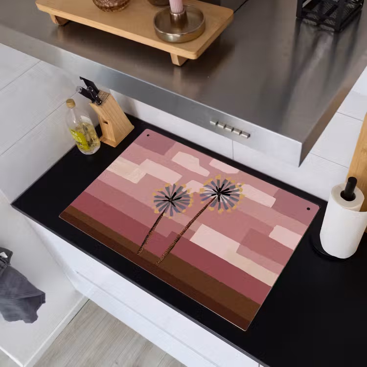 Illustratie - Bloemen - Vlakken - Abstract Inductie beschemer met haakjes klein -sfeer1