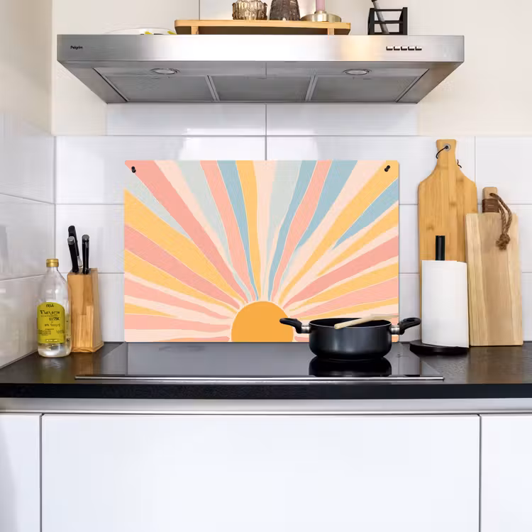 Illustratie - Zon - Pastelkleuren Inductie beschemer met haakjes klein -sfeer2