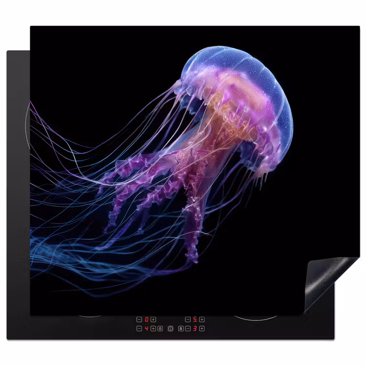 Kwal - Doorzichtig - Roze - Tentakels Inductie beschermer vinyl 3mm middel -3d