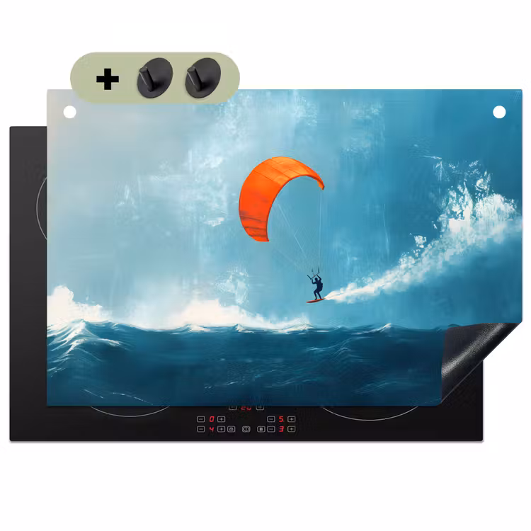 Kitesurfer - Oranje - Zee - Lucht Inductie beschemer met haakjes klein -3d