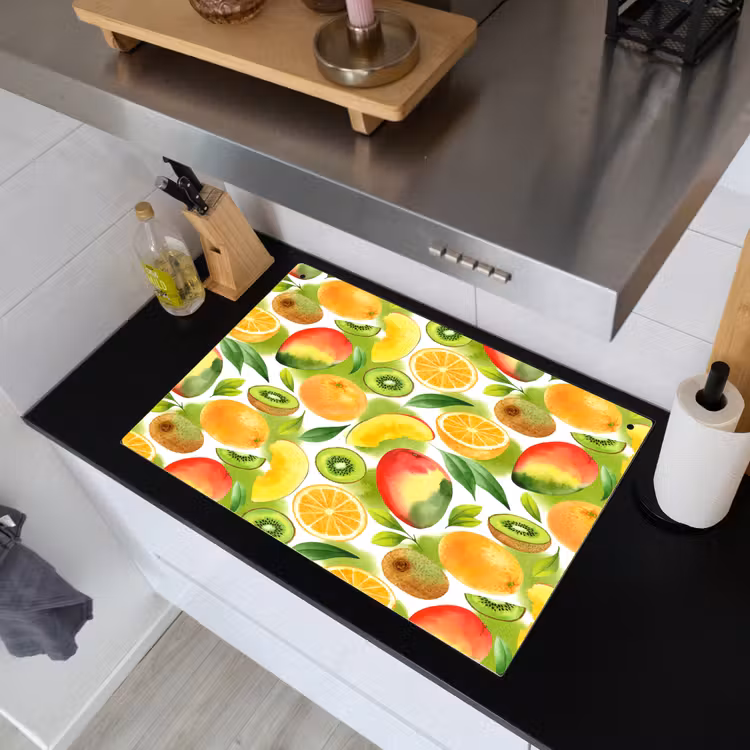Kiwi - Sinasappel - Mango - Perzik Inductie beschemer met haakjes klein 777 -sfeer1