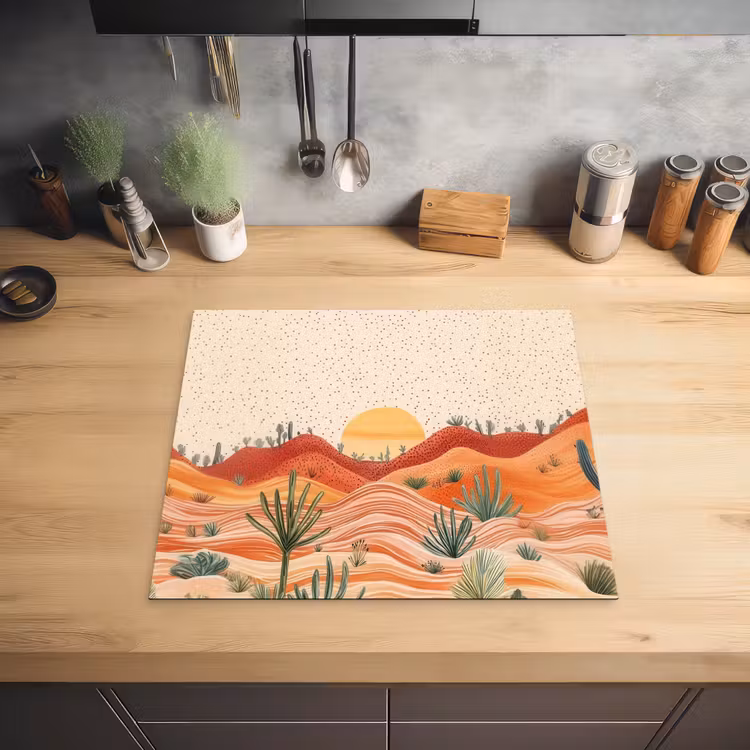 Landschap - Heuvels - Zonsondergang Inductie beschermer vinyl 3mm middel -sfeer5