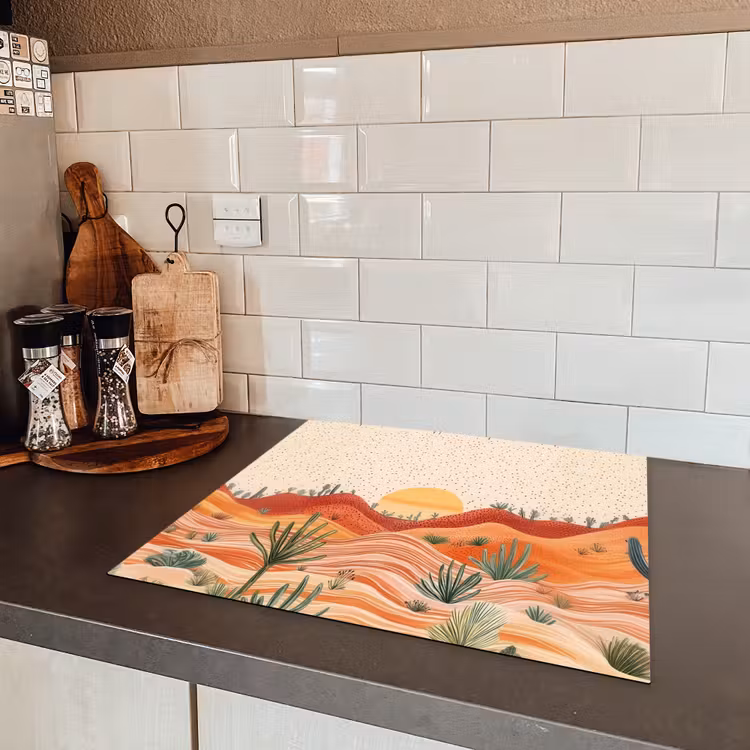 Landschap - Heuvels - Zonsondergang Inductie beschermer vinyl 3mm middel -sfeer3
