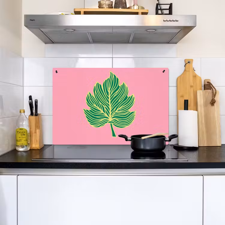 Blad - Groen - Illustratie - Minimalistisch Inductie beschemer met haakjes klein -sfeer2