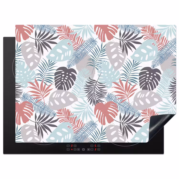 Inductie beschermer - Bladeren - Pastel - Jungle - Afdekplaat voor kookplaat Inductie beschermer vinyl 3mm klein -3d