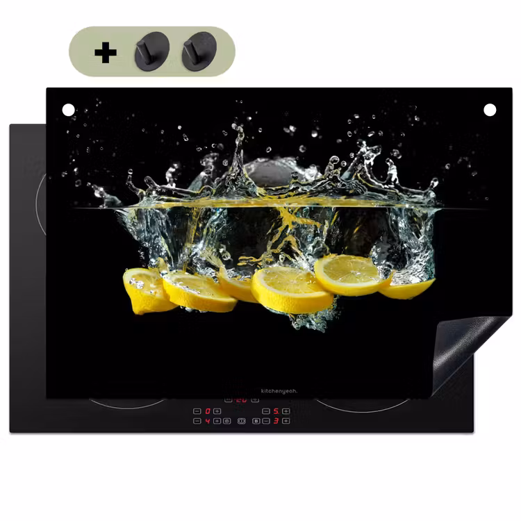 Citroen - Water - Fruit Inductie beschemer met haakjes klein -3d