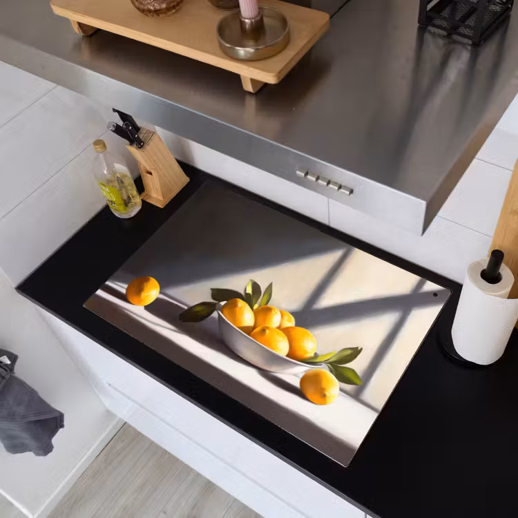 Citroenen - Stilleven - Geel Inductie beschemer met haakjes klein -sfeer1