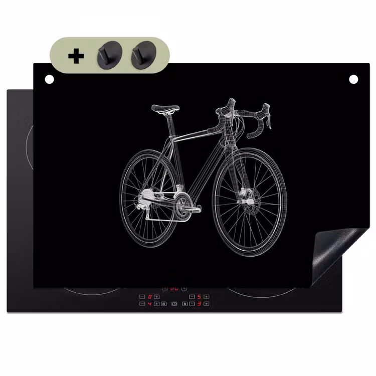 Lijnen - Illustratie - Wit Inductie beschemer met haakjes klein -3d