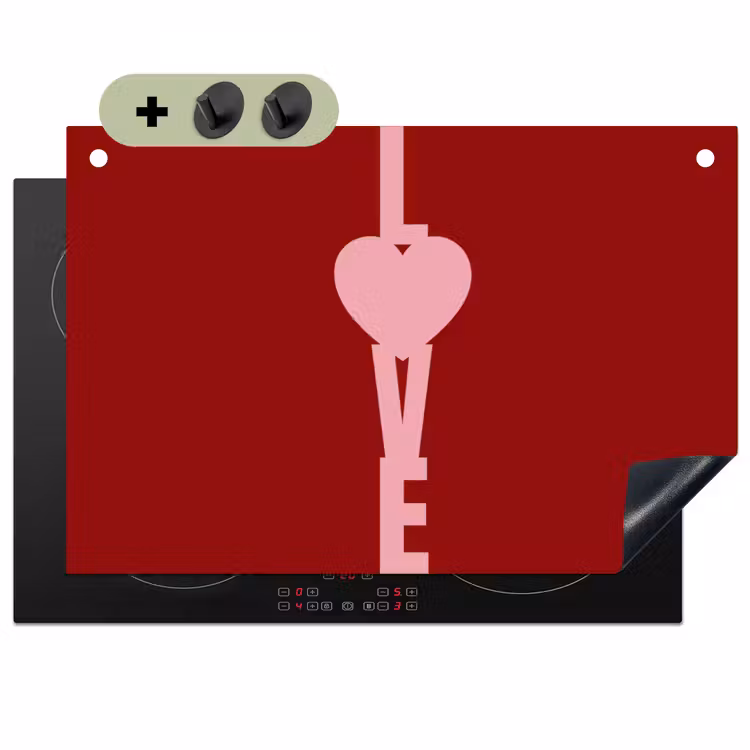 Love - Hart - Rood Inductie beschemer met haakjes klein -3d
