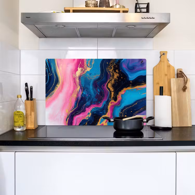 Marmer - Modern - Goud Inductie beschemer met haakjes klein -sfeer2