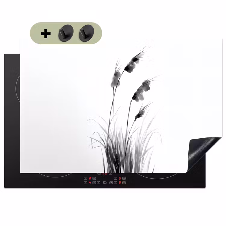 Minimalistisch - Stelen - Wit Inductie beschemer met haakjes klein -3d