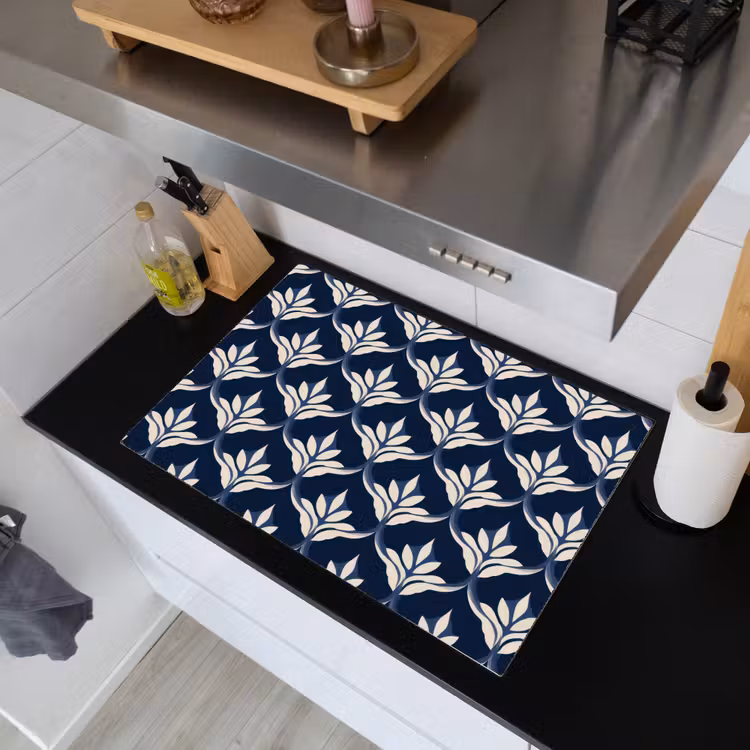 Modern - Ontwerp - Blauw Inductie beschemer met haakjes klein 777 -sfeer1