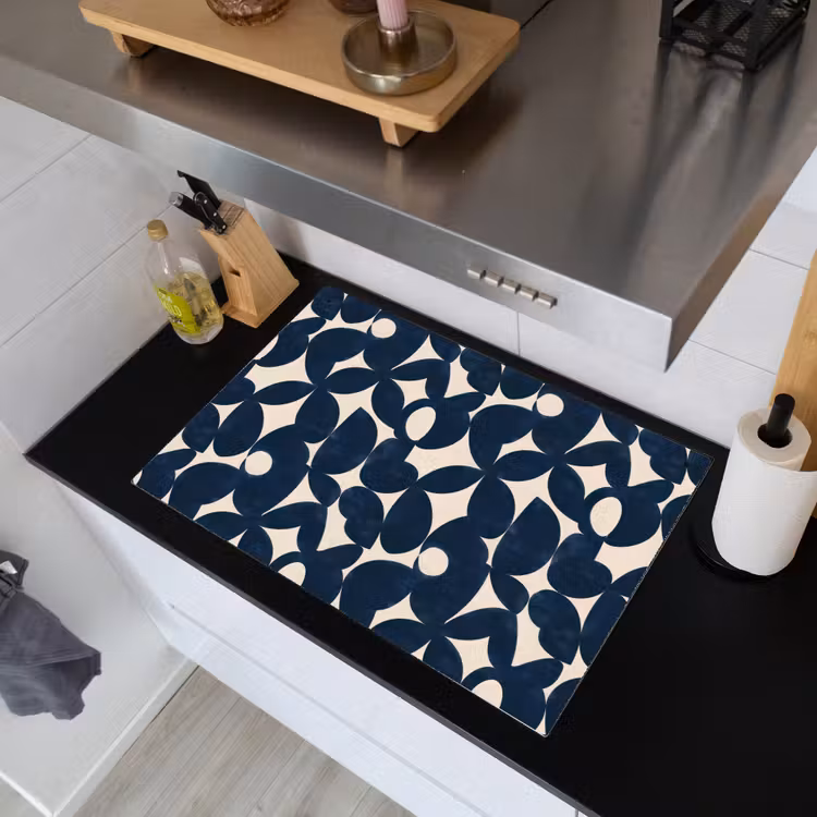 Modern - Geometrisch - Blauw Inductie beschemer met haakjes klein 777 -sfeer1